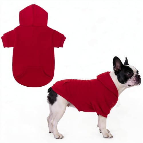 Dog Hoodie for Large Medium Small Dogs (Red / Small/Medium)