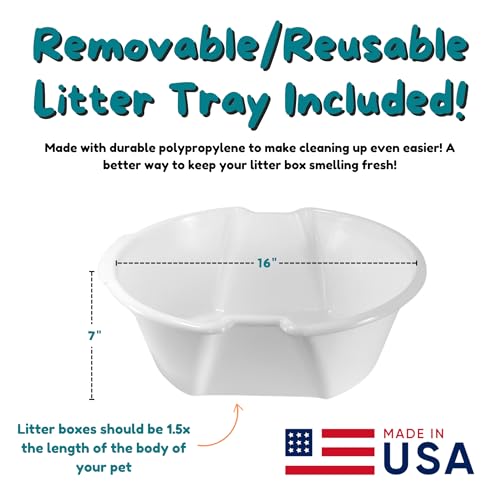 Original Hidden Litter Box Planter (Palm Plant / Essentials Kit / Coastal Blue)