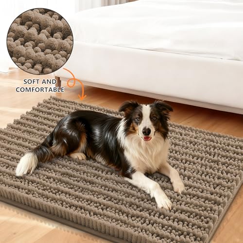 Dog Door Mat for Muddy Paws 40x24 (Layered-Camel / 40"X24")