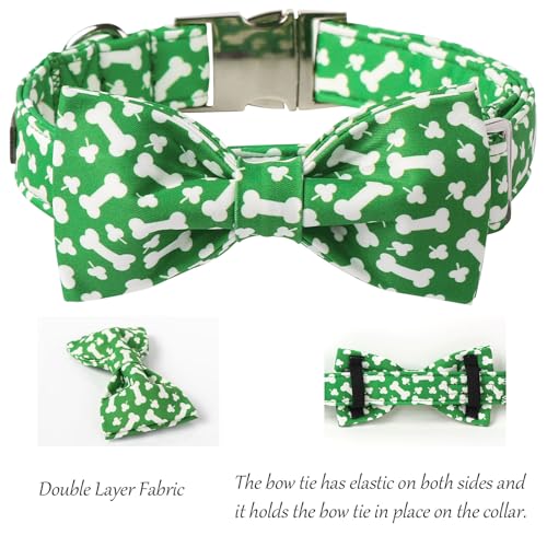 St. Patrick Green Dog Collar (Bone Clover / X-Large (Pack of 1))