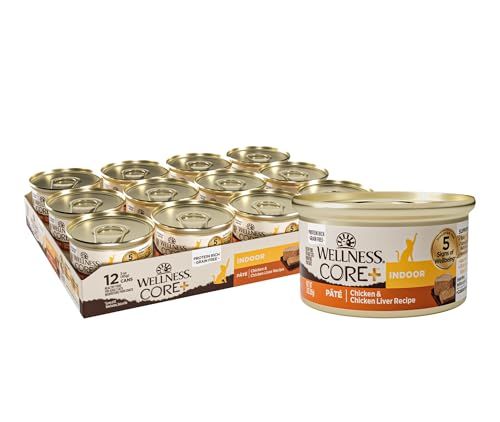 CORE+ Pate Adult Canned Wet Cat Food for Indoor Cats (3 Ounce (Pack of 12))