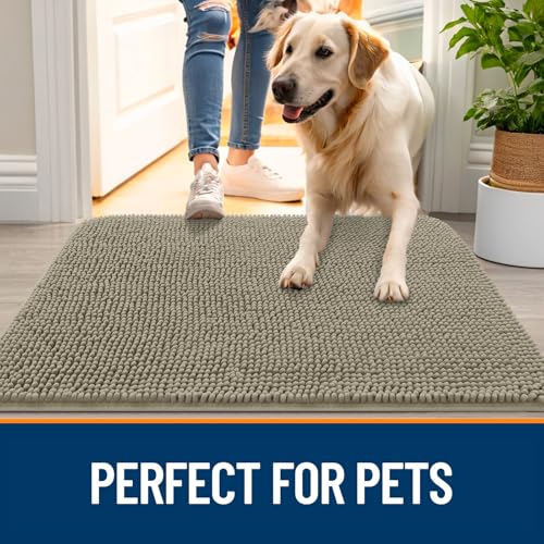Dog Door Mat for Muddy Paws 54x32 (Warm Taupe / 54" X 32")