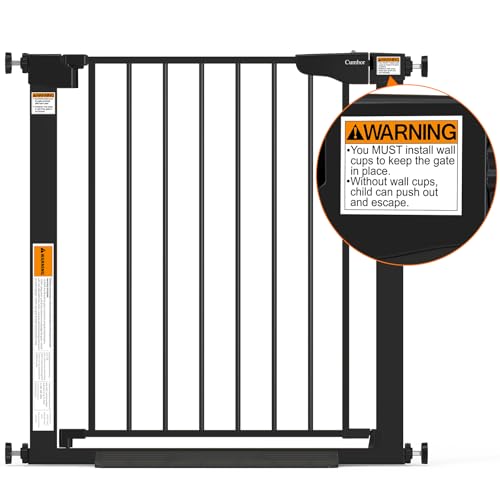 30 46" Baby Gate for Stairs (Black / 30"-46" W x 30.5" H)