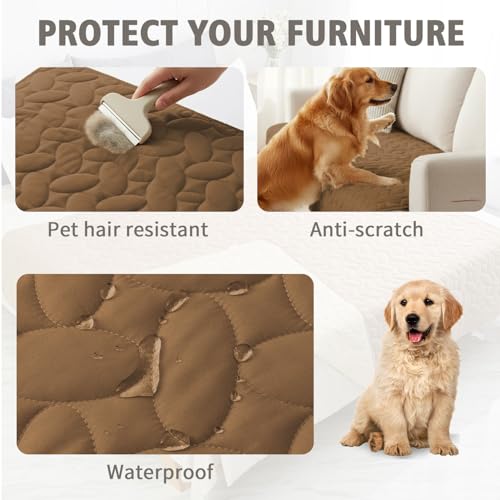Waterproof Pet Bed Cover Anti (52x82 Inch (Pack of 1) / Camel)