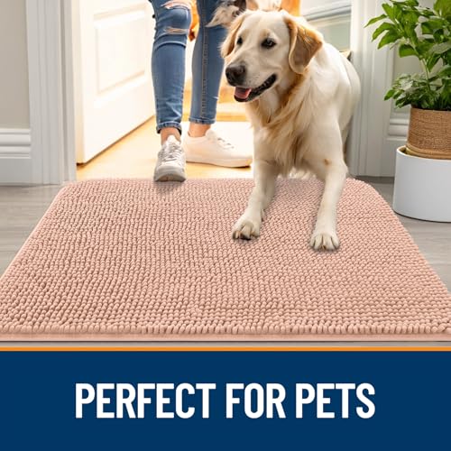 Dog Door Mat for Muddy Paws 47x20 (Peach / 47" X 20")