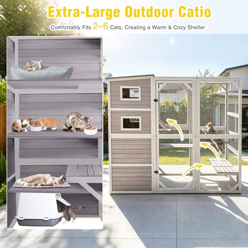 Catio Cat Enclosure Large Window Cat House for Outdoor Cats