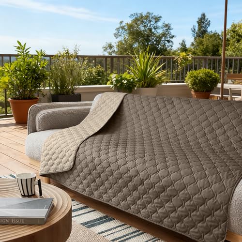 Waterproof Pet Blanket for Bed (52x82 Inch (Pack of 1) / Dark Walnut/Light Walnut)