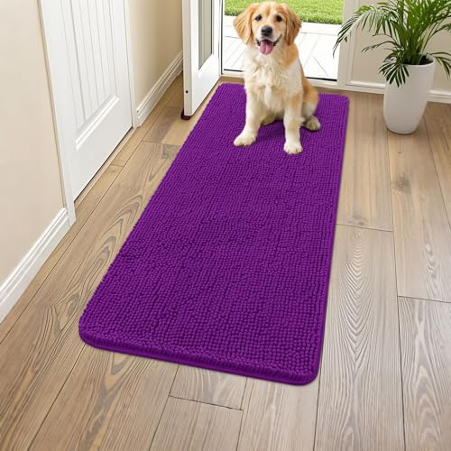 Dog Door Mat for Muddy Paws 47x24 (Purple / 47"X24")
