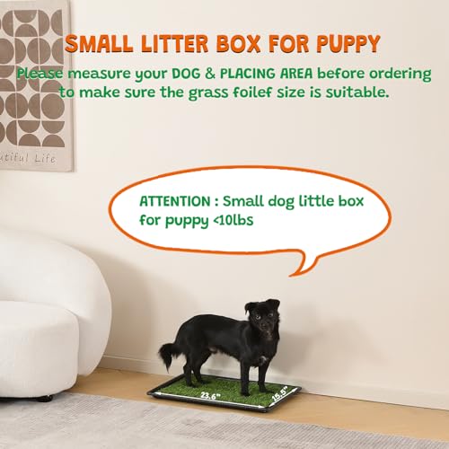 Dog Grass Pad with Tray (S 23”×16” for Dog＜ 19" Length)