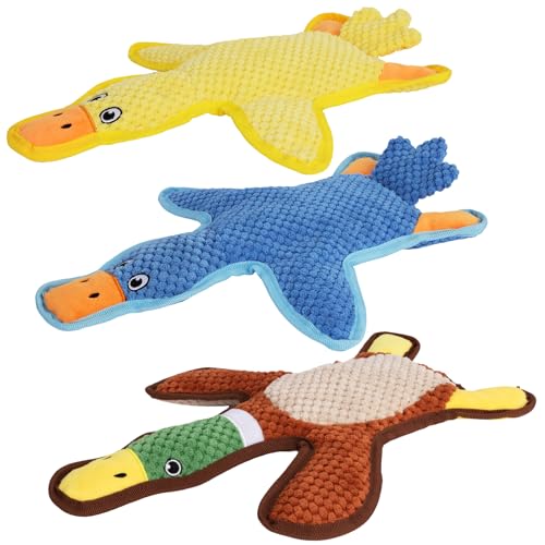 Dog Toys 3 Pack Cute Duck Shapes Puppy Toys No (Multicolor)