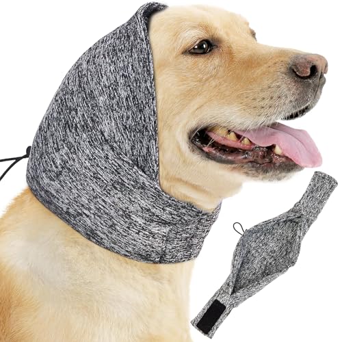Adjustable Dog Ear Muffs Dog Ear Cover for Hematoma Ear Muffs Noise Protection Fireworks Ear Protector (Black / Small)