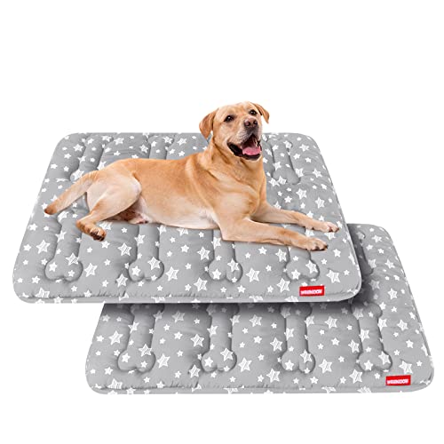 Dog Crate Mat (Large 36"X23" / Grey+Grey)