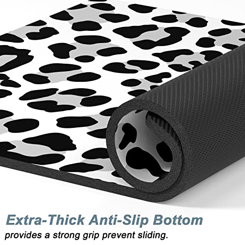 Dog Food Mat 16" x 24" Leopard Absorbent Dog Cat Bowl Mat for Food and Water (White Leopard / 16"L x 24"W)