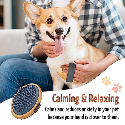 Pet Close Brush (1-pack / Rubber Bristle - Gray)