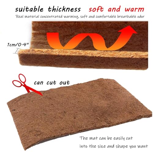 Reptile Carpet Natural Coconut Fiber Tortoise Carpet Mats 4PCS (4 Packs/35.4 x 15.7 Inch)