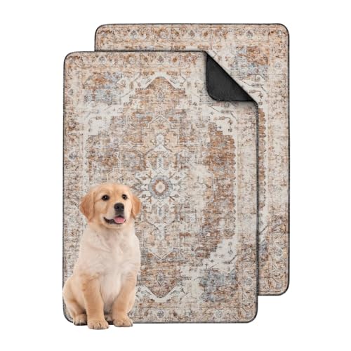 Washable Pee Pads for Dogs 2 Pack (24"x36"(2 Pack) / C Brown)