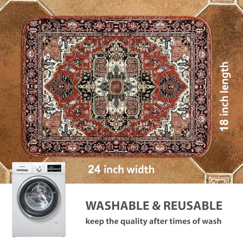 Washable Pee Pads for Dogs (18x24 Inch (Pack of 2) / Red/Rect)