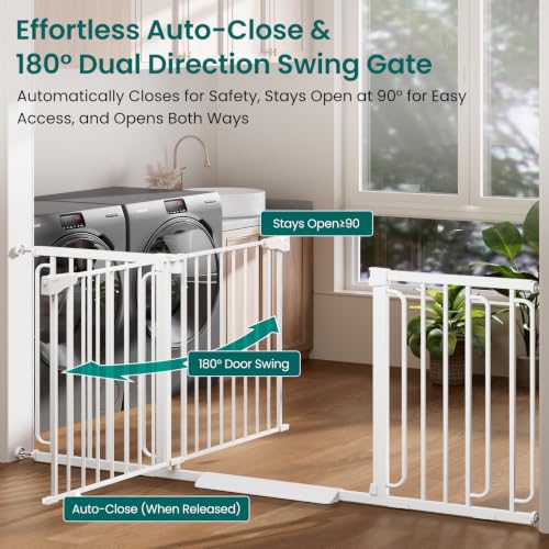 Extra Wide Baby Gate (White / 36.6"-69" W x 30.5" H)