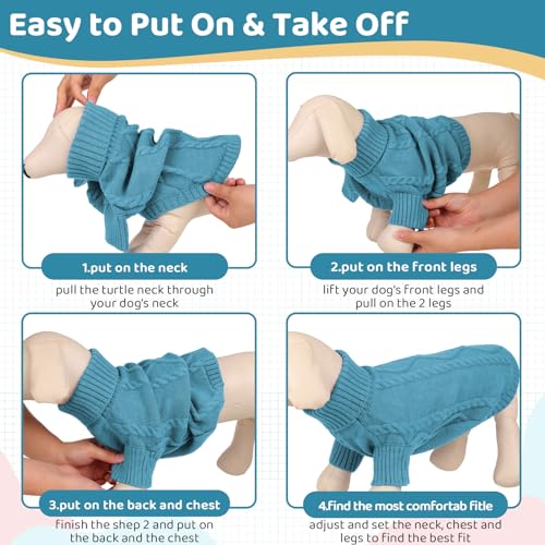 Small Dog Sweater for Small Dogs Boy (Small / Peacock Blue)