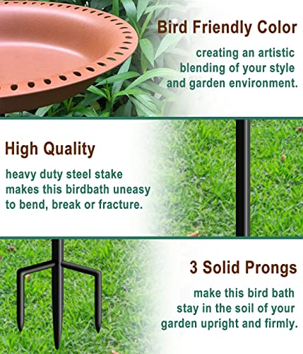 28 inch Lightweight Birdbaths Antique Decoration Detachable Birdfeeder & Bird Bath for Outdoor Garden (¾ gal / Chocolate)