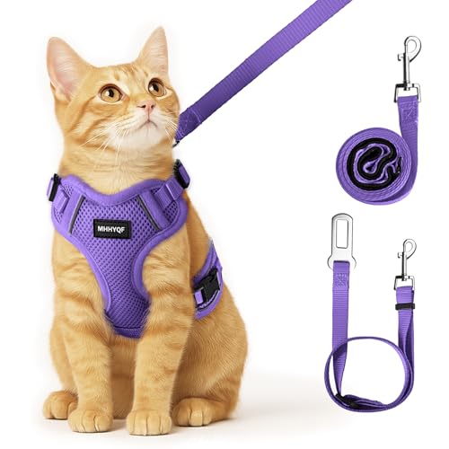 Cat Harness Cat Harness and Leash for Walking (Purple / Small)