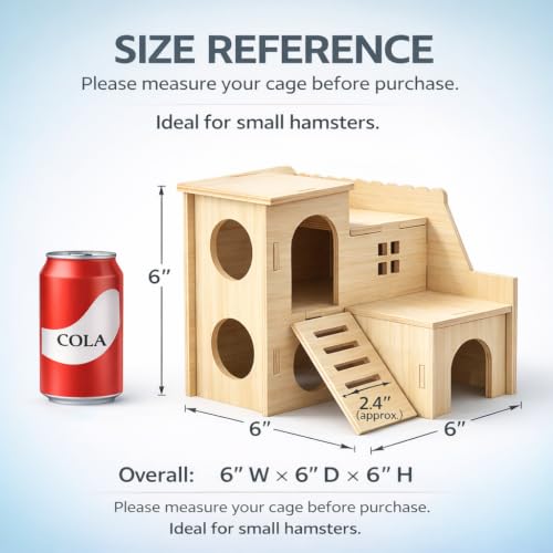 Tiny Hamster Maze Wood House Fun Slide House Double
