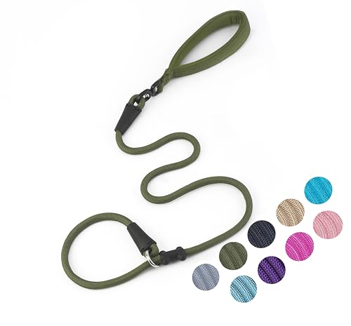 Slip Lead Dog Leash (1/2"×4ft / Army Green)
