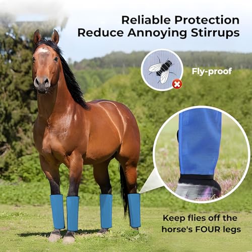 Mesh Horse Fly Boots Set of 4 (Blue)