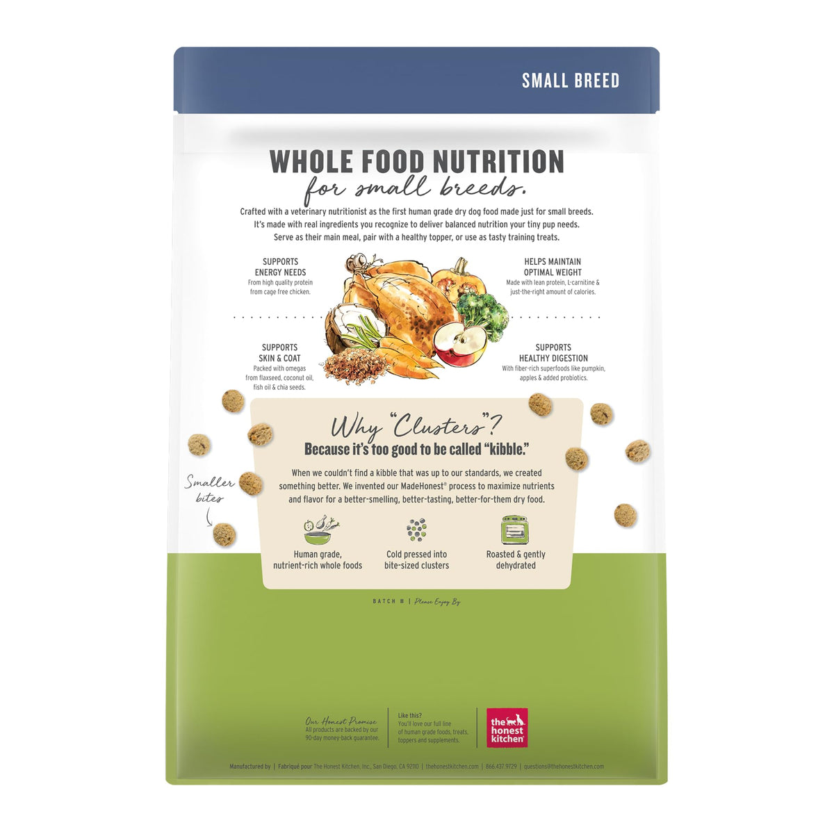 Whole Food Clusters Small Breed Grain Free Chicken Dry Dog Food (4 Pound (Pack of 1))