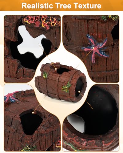 Fish Tank Decorations (Wood Barrel)