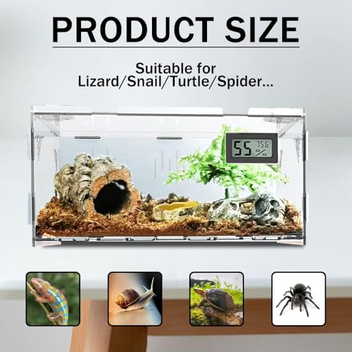 Acrylic Reptile Breeding Box Terrarium Cage Tank (Reptile-Tank-M (No Tray))