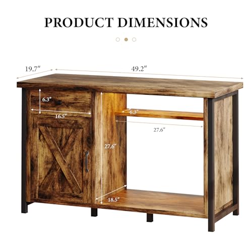 55 75 Gallon Fish Tank Stand with Power Outlets (Brown and Black)