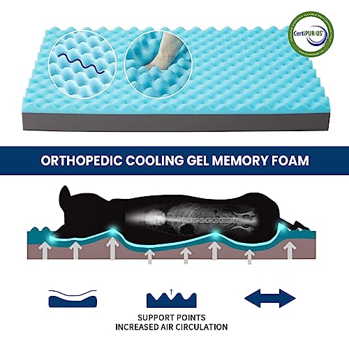 Cooling Dog Beds for Dogs (Blue / XX-Large: 50" x 34" x 5")