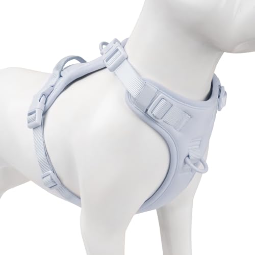 No Pull Dog Harness for Medium Sized Dogs Puppy Vest No Choke (Light Blue / M(Neck:18.5-25.6", Chest:20.9-30.7"))