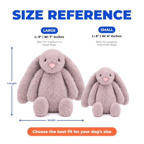 Bunny Buddy Squeaky Plush Dog Toy (Bunny (Mauve) / Small)