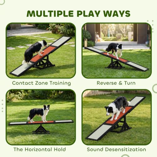 Wooden Dog Agility Seesaw for Exercise 71" L x 12" W x 12" H Black (70.75" x 11.75" x 11.75" / Black)