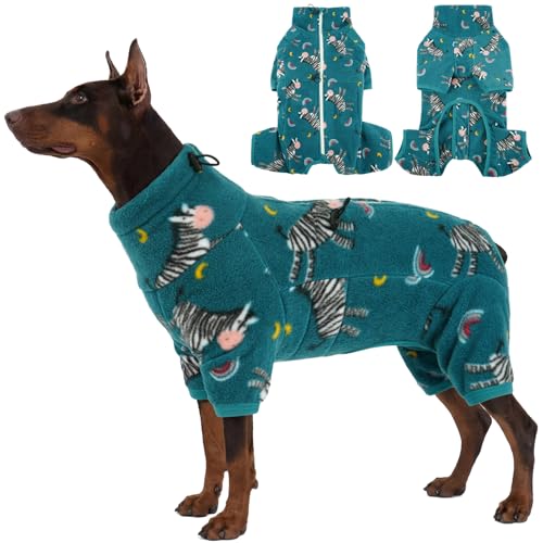 Dog Clothes for Large Dogs Soft Fleece Pullover Pajamas (2XL / Zebra)