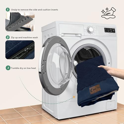 Orthopedic Dog Bed for Extra Large Dogs (Navy Blue / 45.0"L x 35.0"W x 8.5"Th)