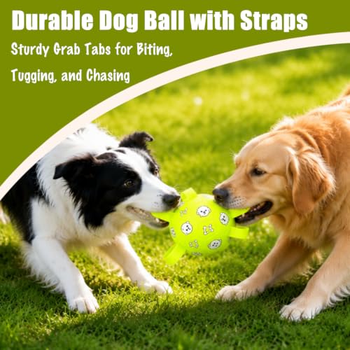 Dog Soccer Ball with Straps (Yellow / Medium-6 Inch)