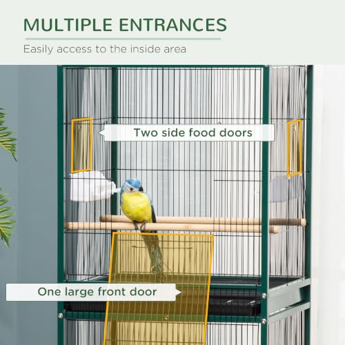 Large Bird Cage 1.7 ft. Width for Wingspan 55" (Green)