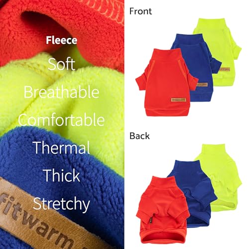 3 Pack Classic Fleece Dog Sweater (Large / Red-Blue-Yellow)