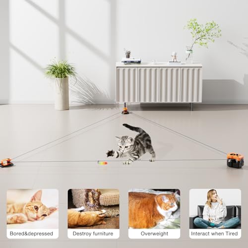 Interactive Cat Toys for Indoor Cats (Orange)