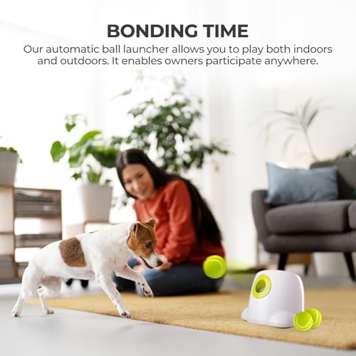 AFP Automatic Ball Launcher Dog Ball Thrower Machine Interactive Hyper Fetching Toy for Large Dogs (Mini Size-Tennis Balls)