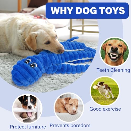 Squeaky Dog Toys for Large Dogs (Blue)