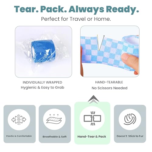 Pet Bandage 6 Rolls (Solid Colors)