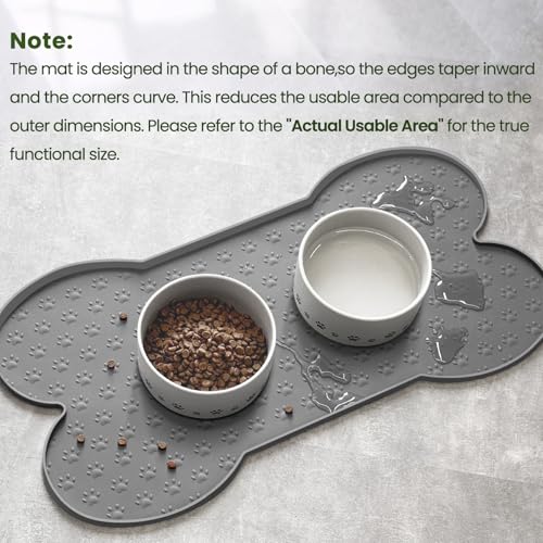Dog Food Mat Anti (25.6" x 13" / Grey)