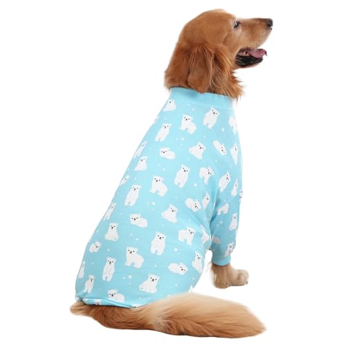 Dog Pajamas One Piece Light Comfy Pjs Pet Costume M (Medium / Sleepy Polar Bears)