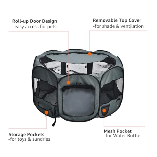 AmazonBasics Foldable Octagonal Indoor (Grey / 45")