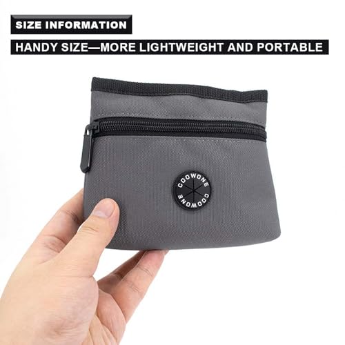 Dog Treat Pouch with Pet Training Clicker (Grey)