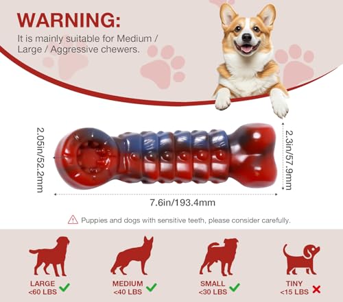 Tough Dog Toys for Aggressive Chewers (Bacon)